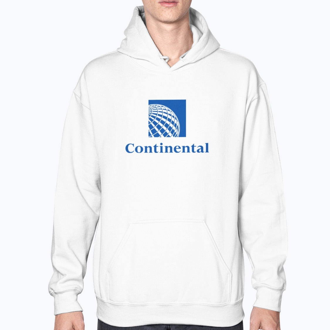 Continental Airlines Unisex Hoodie - White - Model