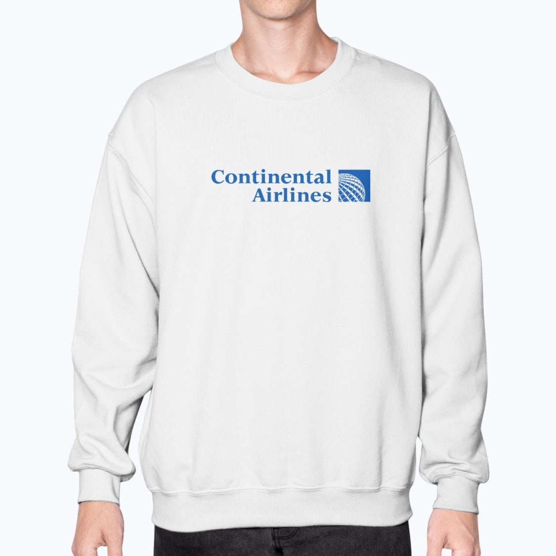 Continental Airlines Unisex Sweatshirt - White - Model