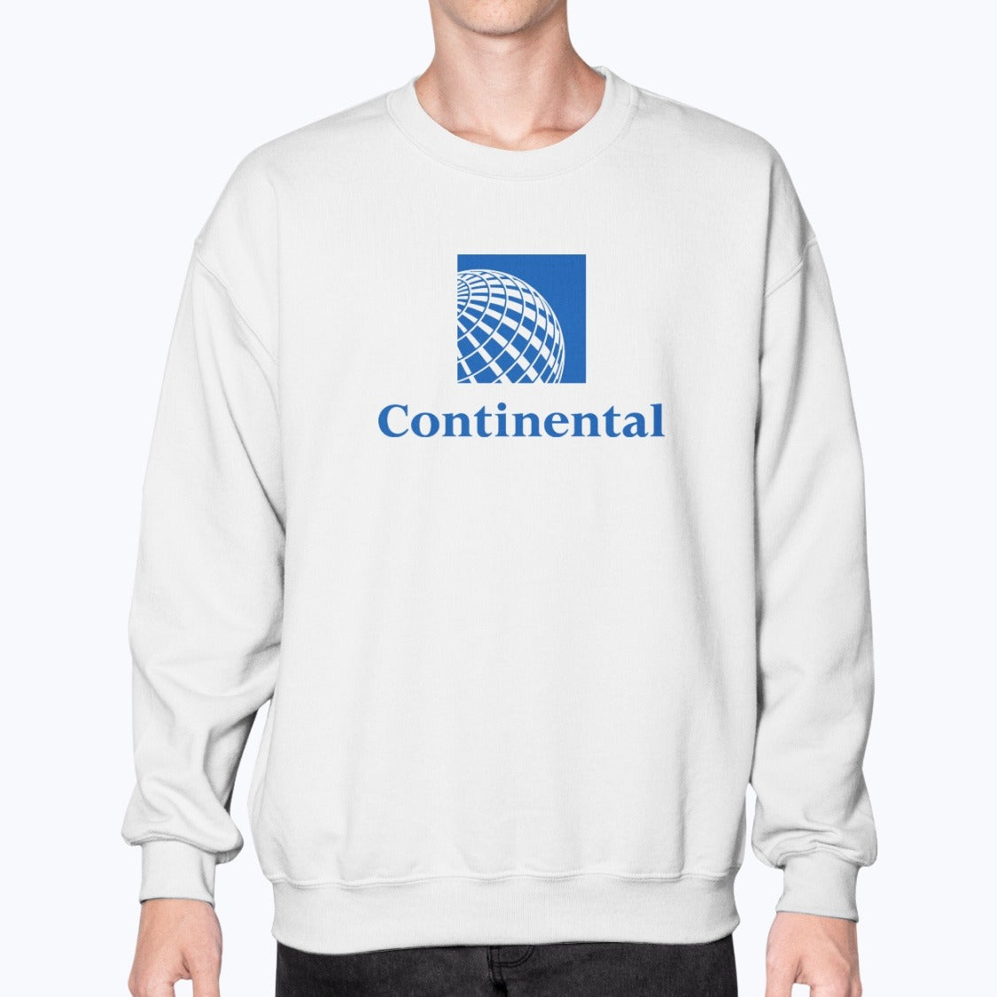Continental Airlines Unisex Sweatshirt - White - Model