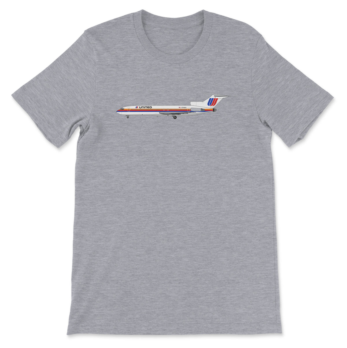 United Airlines Boeing 727 Unisex T-Shirt - Athletic Heather