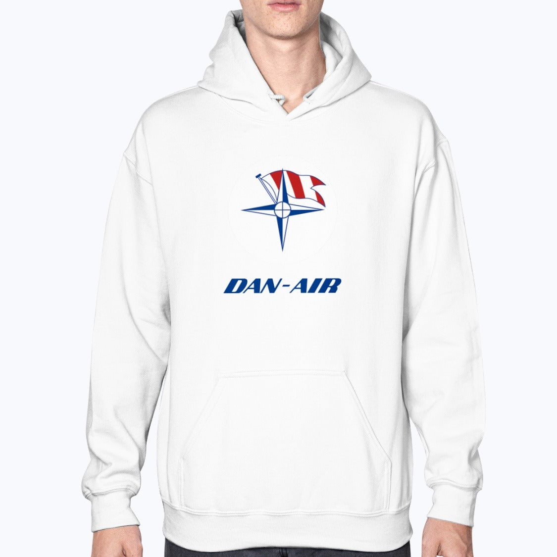 Dan-Air Unisex Hoodie - White - Model