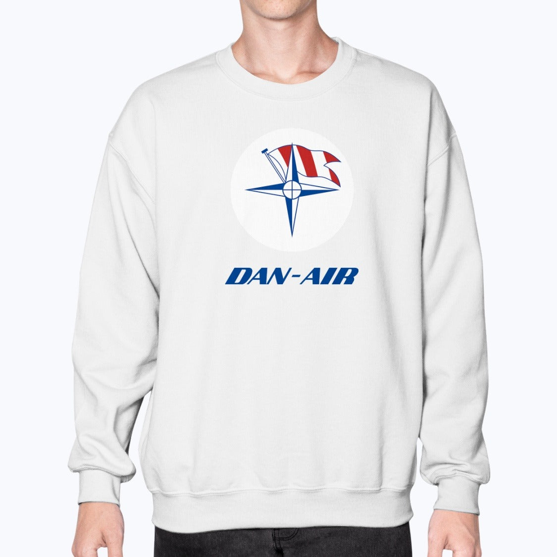 Dan-Air Unisex Sweatshirt - White - Model