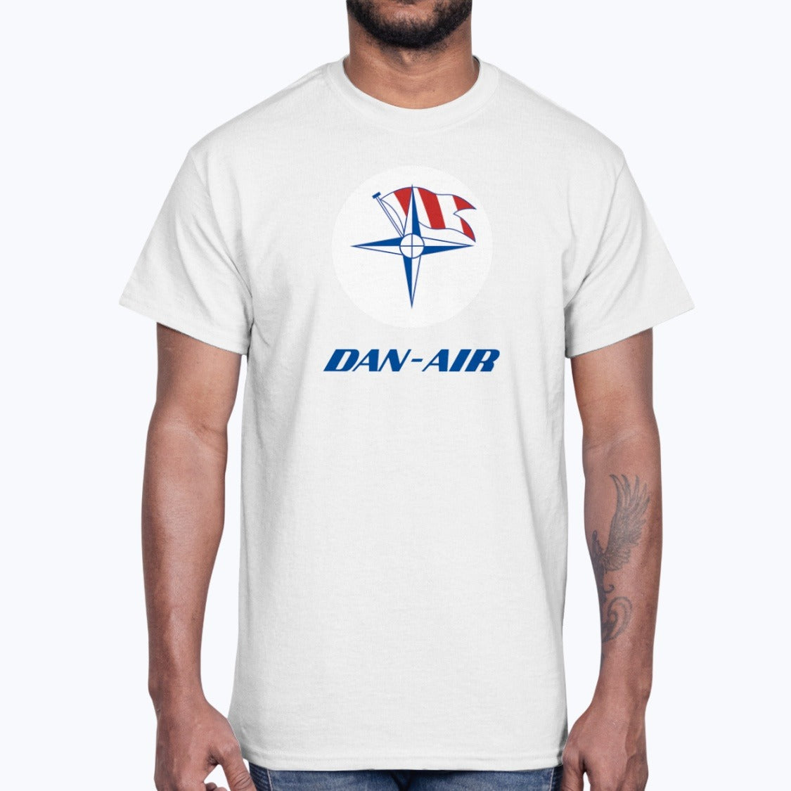Dan-Air Unisex T-Shirt - White - Model