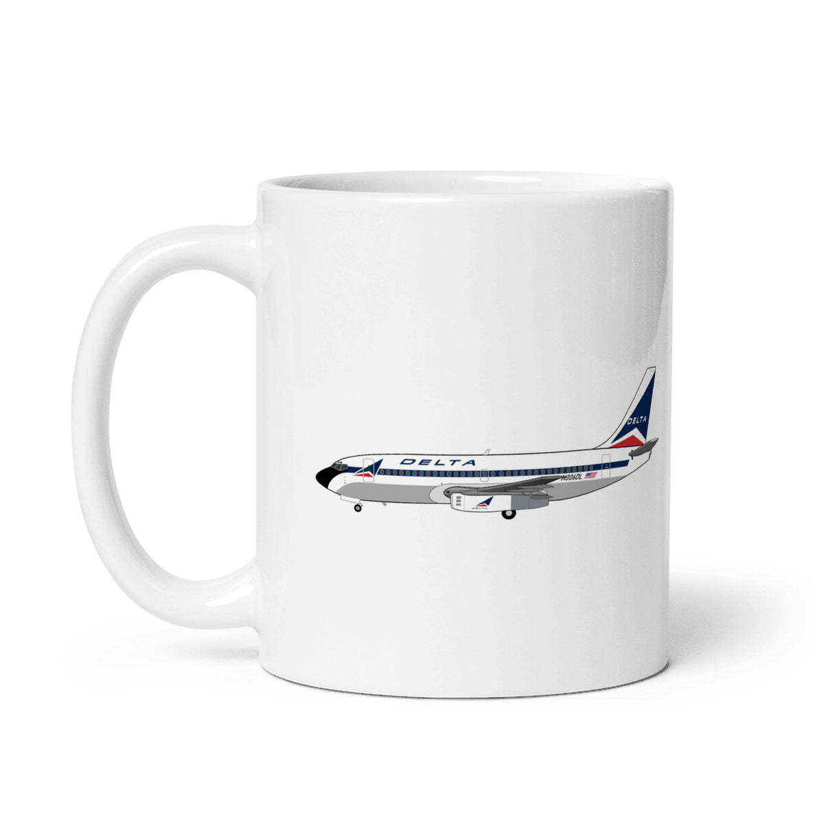 Delta Air Lines B737-200 Coffee Mug - White - 11 oz - Right
