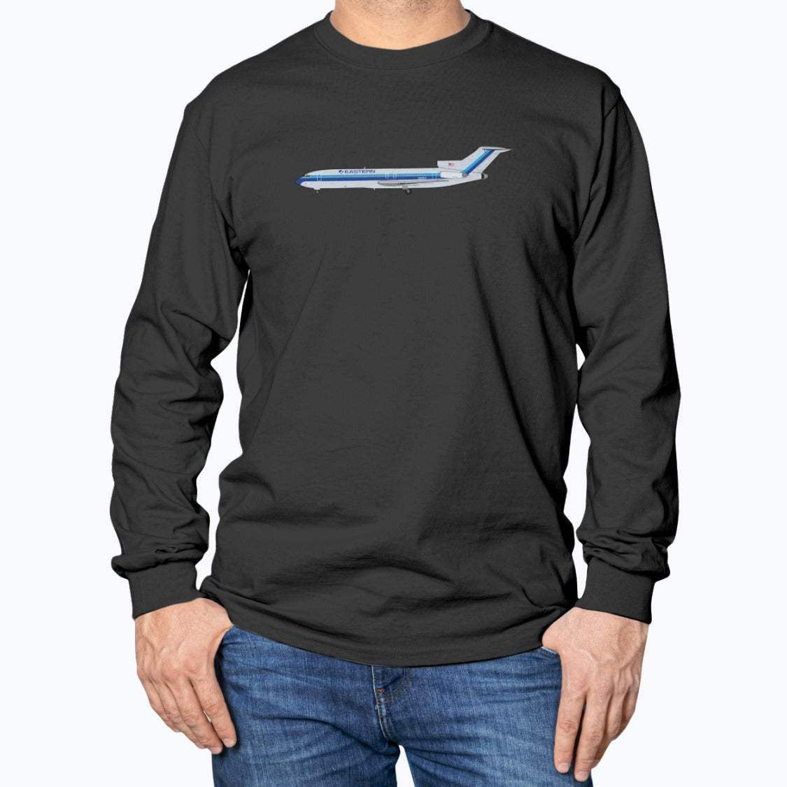Eastern Airlines B727 Unisex Long Sleeve T-Shirt - Black - Model