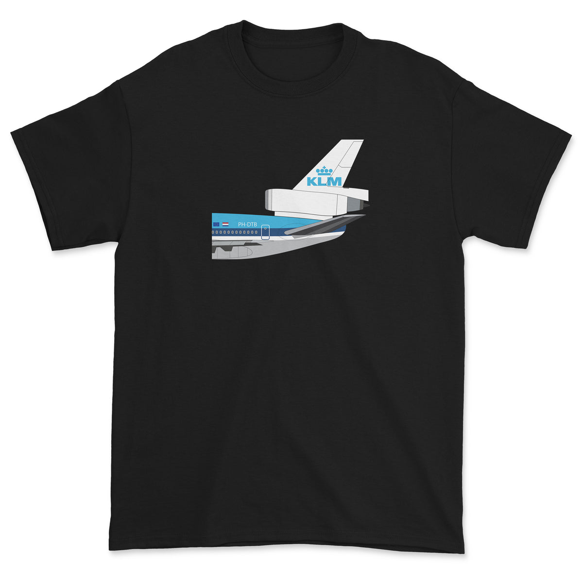 KLM McDonnell Douglas DC-10 Tail Section Unisex T-Shirt - Black