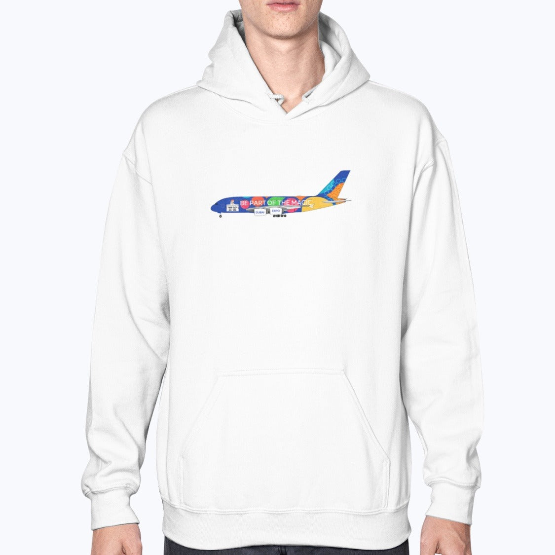 Emirates A380 Expo Unisex Hoodie - White - Model