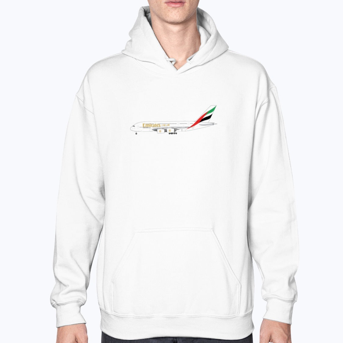 Emirates A380 Unisex Hoodie - White - Model