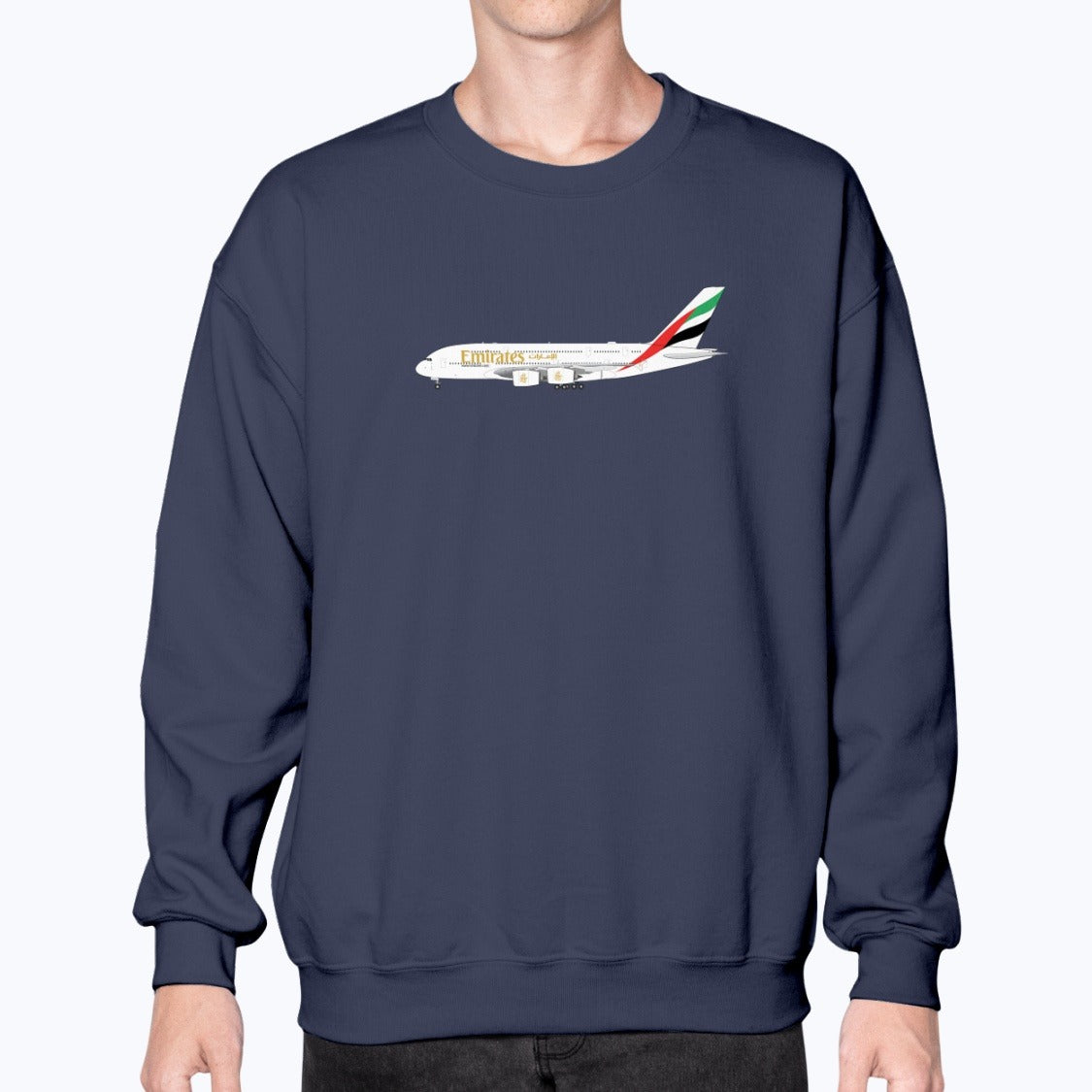 Emirates A380 Unisex Sweatshirt - Navy - Model