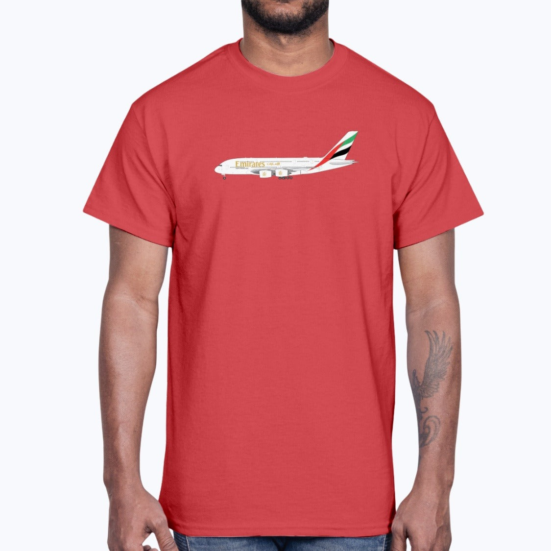 Emirates A380 Unisex T-Shirt - Red - Model