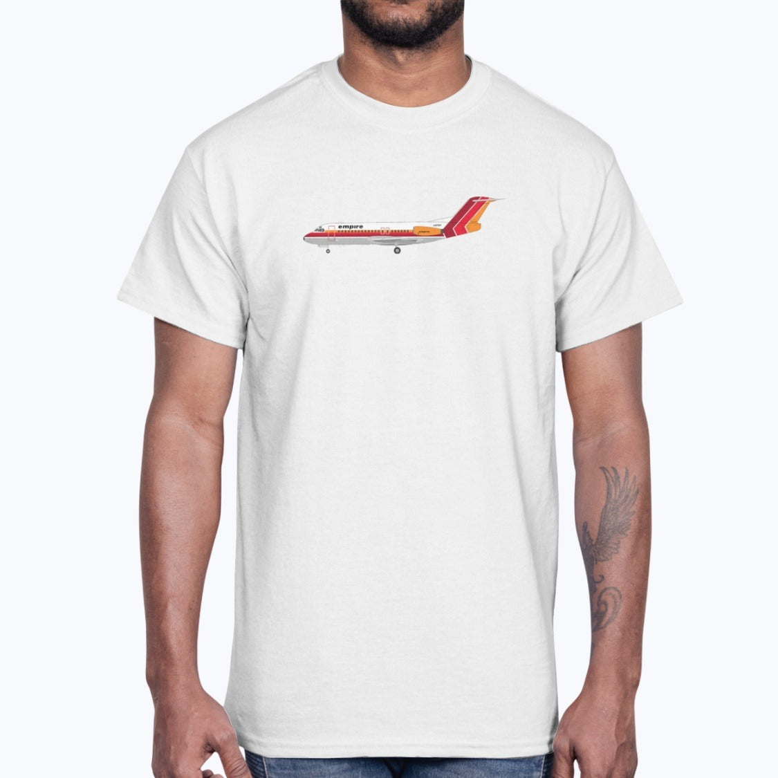 Empire Airlines F28-4000 Unisex T-Shirt - White - Model