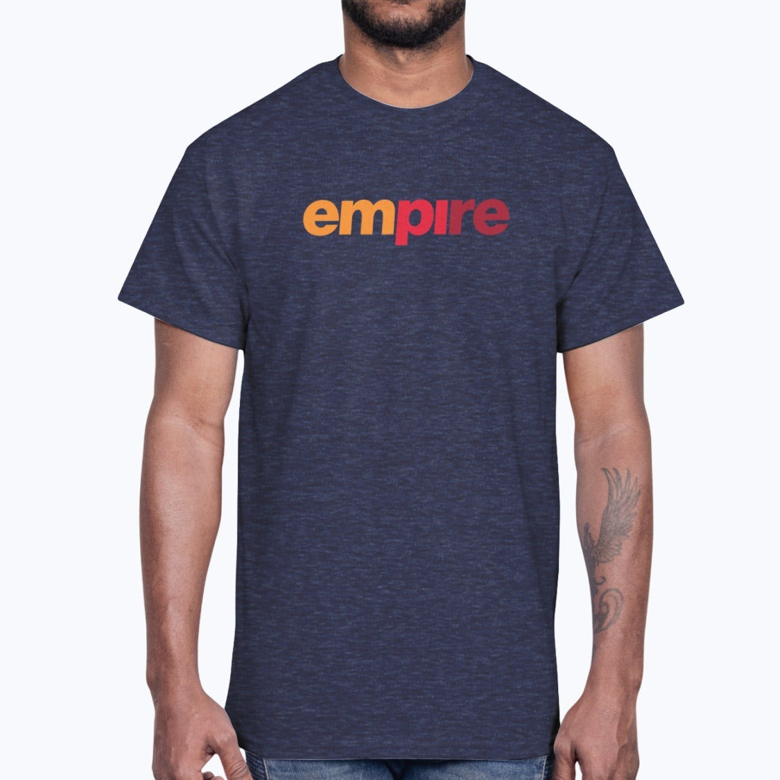 Empire Airlines Unisex T-Shirt - Heather Navy - Model
