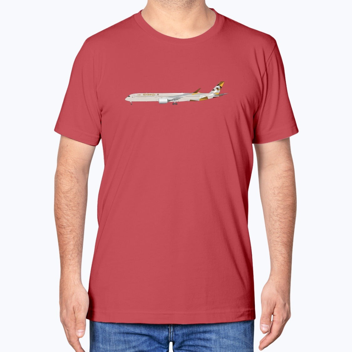 Etihad A350 Unisex T-Shirt - Red - Model