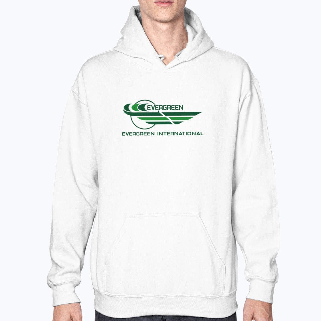Evergreen Airlines Unisex Hoodie - White - Model