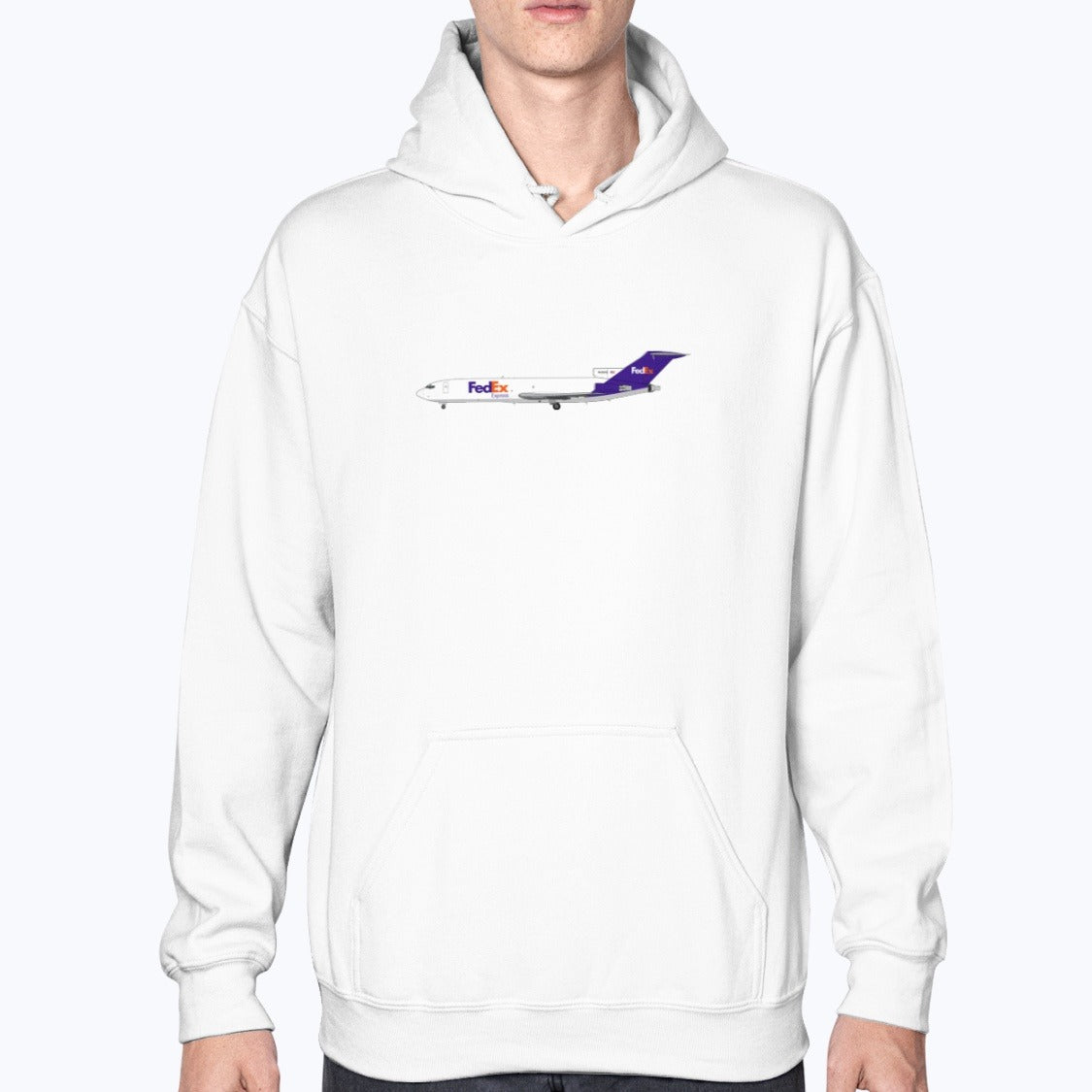 FedEx B727 Unisex Hoodie - White - Model