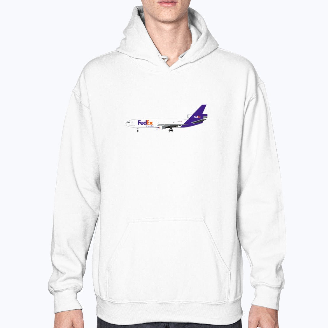FedEx DC-10 Unisex Hoodie - White - Model