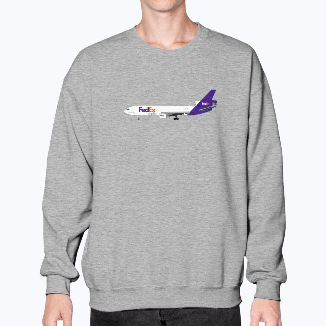 FedEx DC-10 Unisex Sweatshirt - Sport Grey - Model