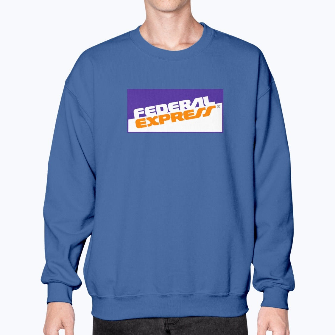 FedEx Express Unisex Sweatshirt - Royal Blue - Model