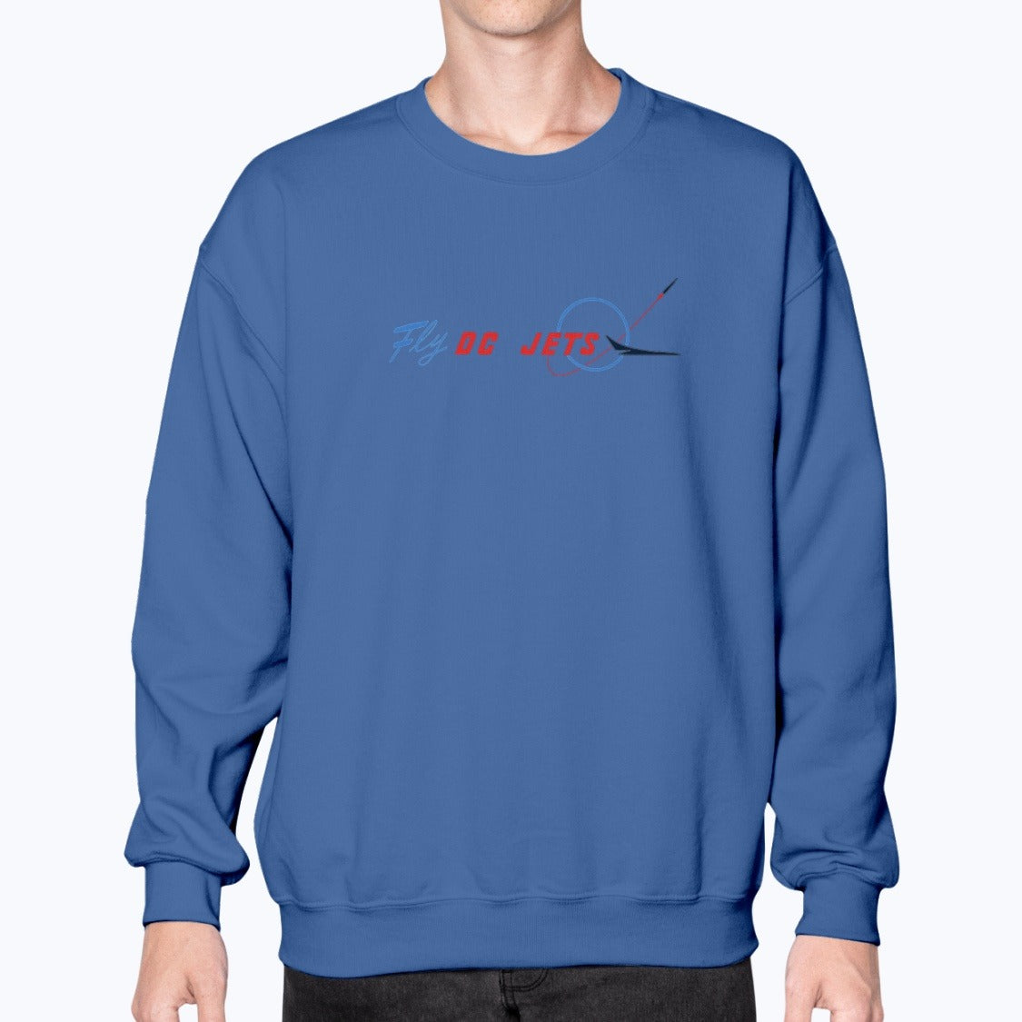 Fly DC Jets Unisex Sweatshirt - Royal Blue - Model
