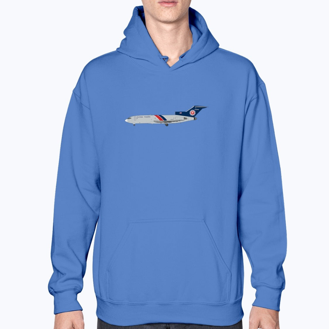 Flying Tigers B727 Unisex Hoodie - Royal Blue - Model
