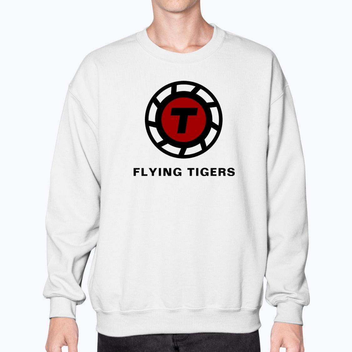 Flying Tigers Unisex Sweatshirt - White - Model
