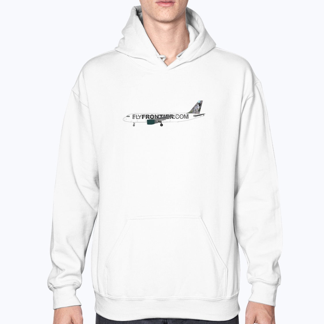 Frontier Airlines A320 Unisex Hoodie - White - Model