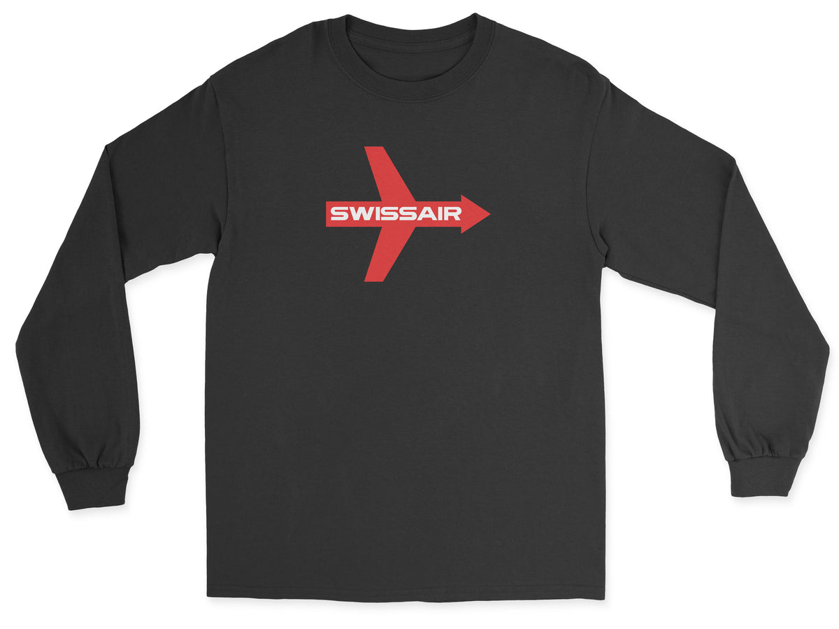 Swissair Unisex Long Sleeve T-Shirt - Black