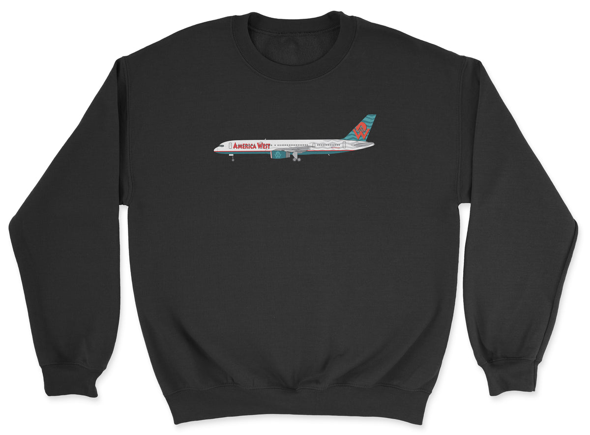 America West Airlines Boeing 757 Unisex Sweatshirt - Black