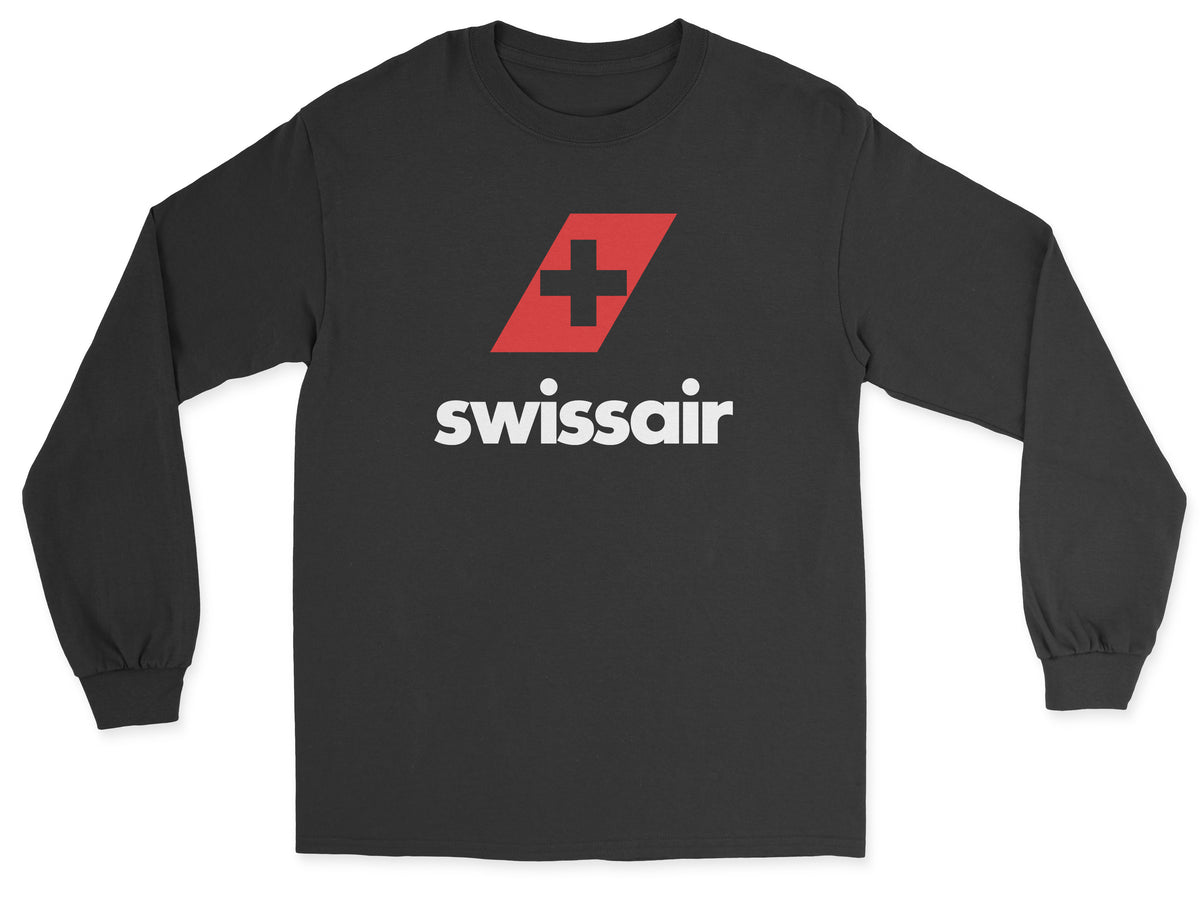 Swissair Unisex Long Sleeve T-Shirt - Black