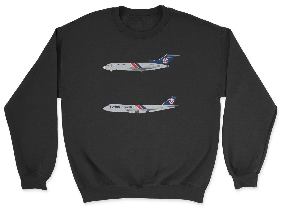 Flying Tigers B727, B747 Unisex Sweatshirt - Black