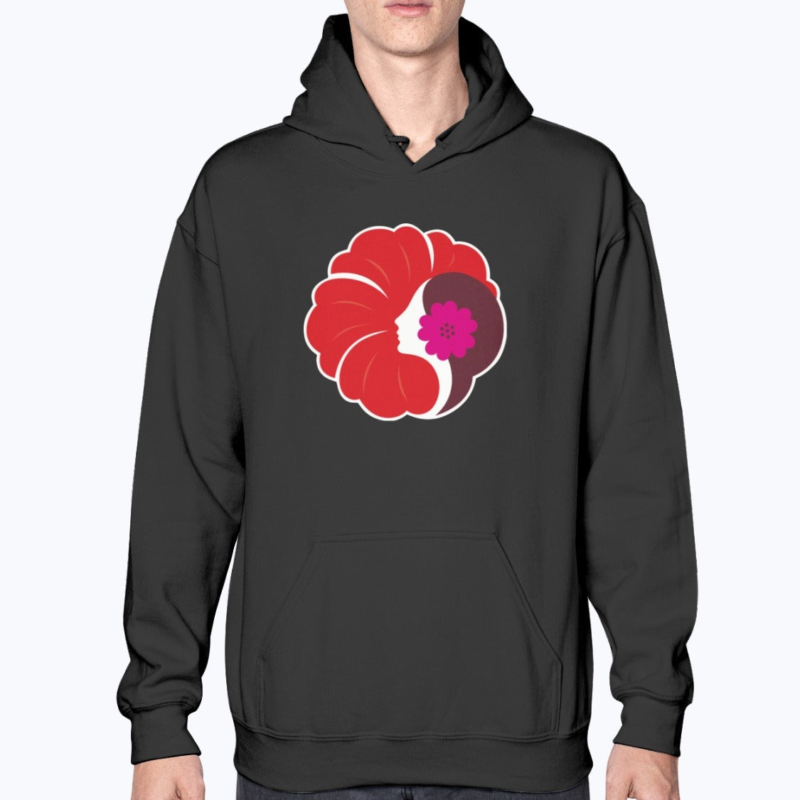 Hawaiian Airlines 1973 Unisex Hoodie - Black - Model