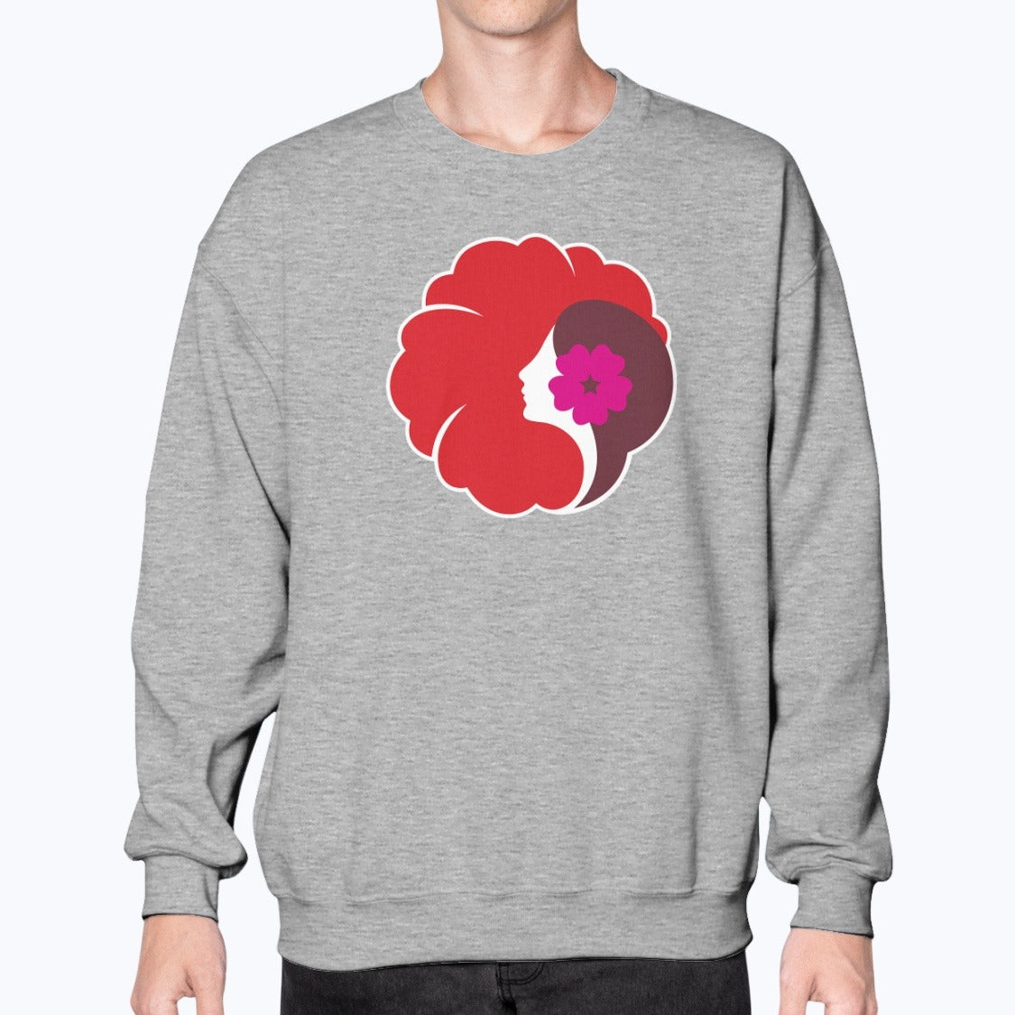 Hawaiian Airlines 1990 Unisex Sweatshirt - Sport Grey - Model