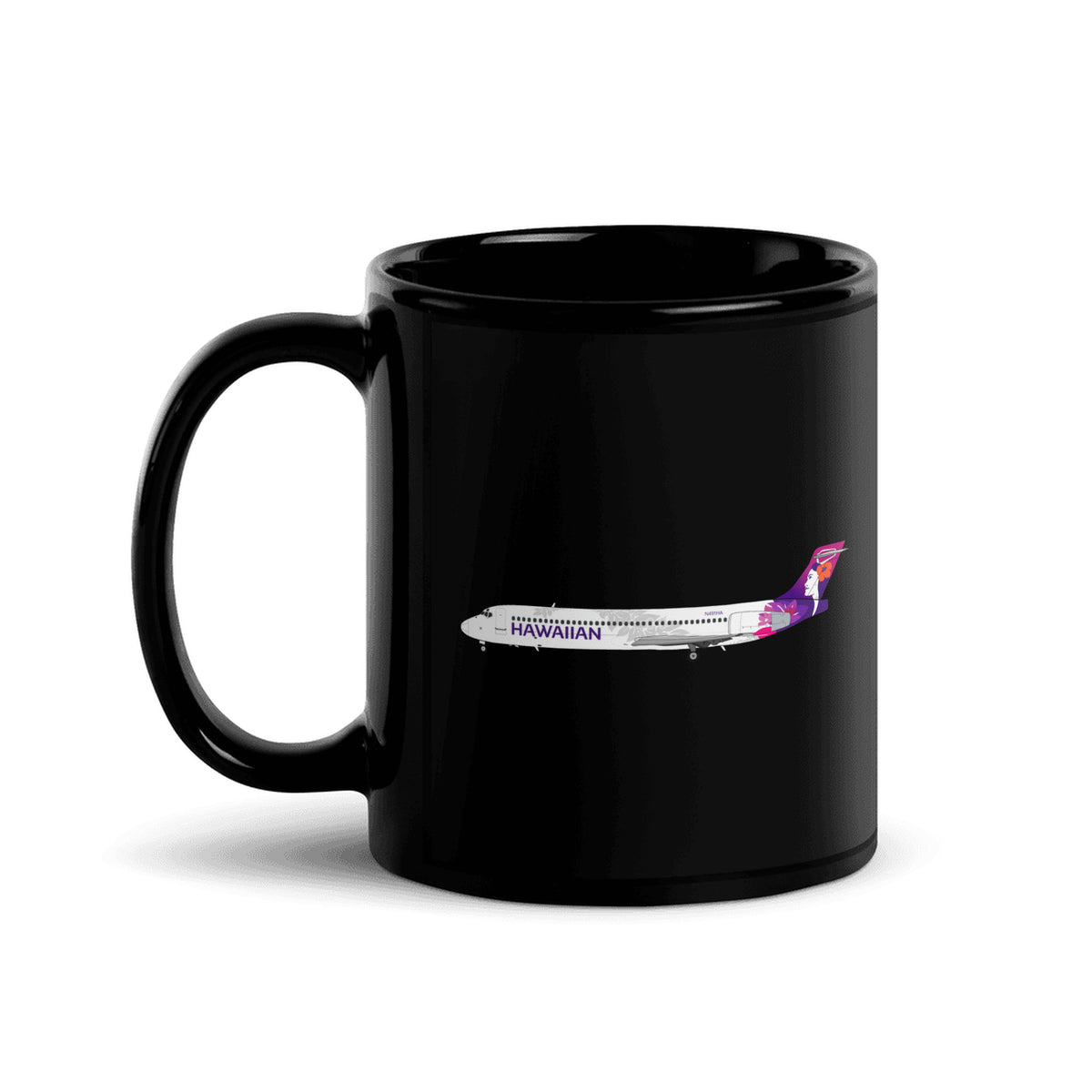 Hawaiian Airlines B717 Coffee Mug - Black - 11 oz - Right