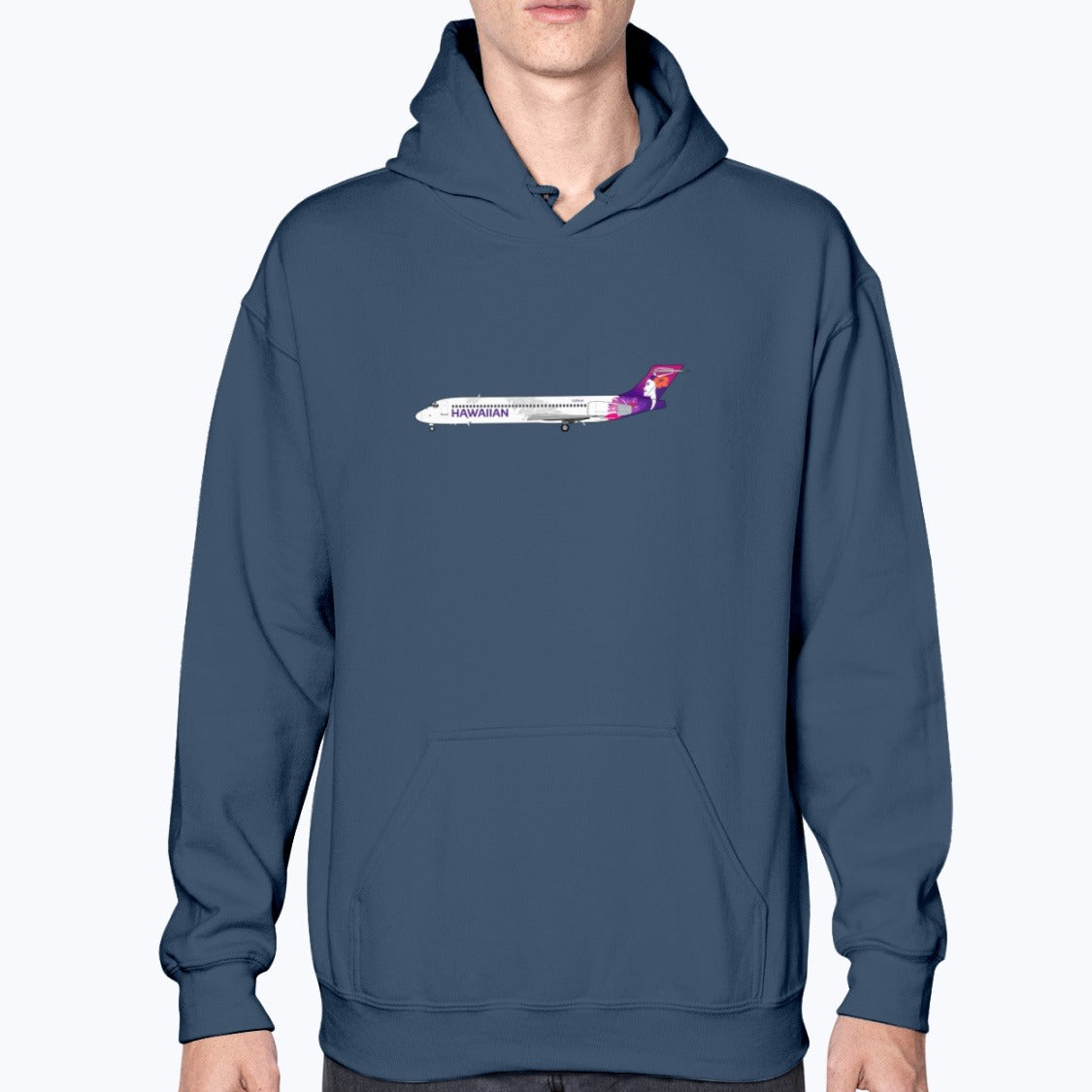 Hawaiian Airlines B717 Unisex Hoodie - Navy - Model