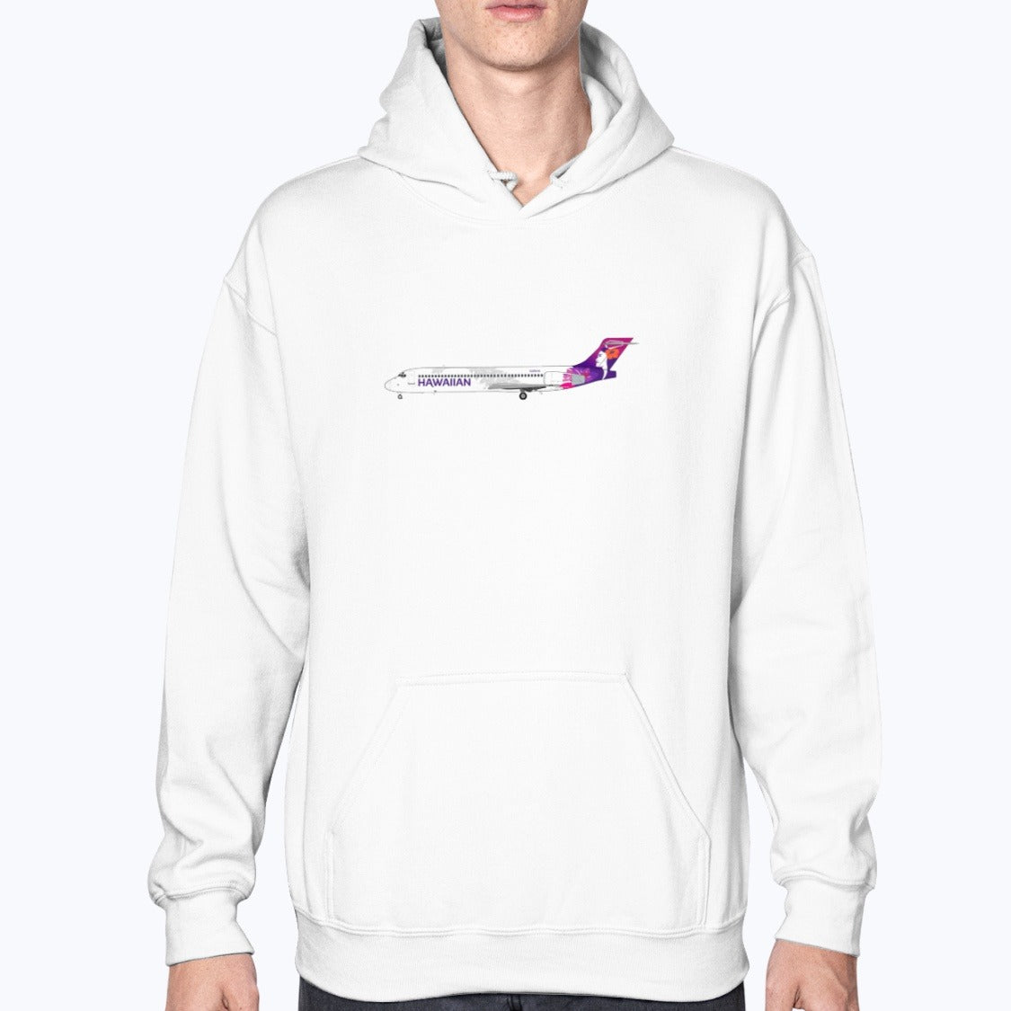 Hawaiian Airlines B717 Unisex Hoodie - White - Model