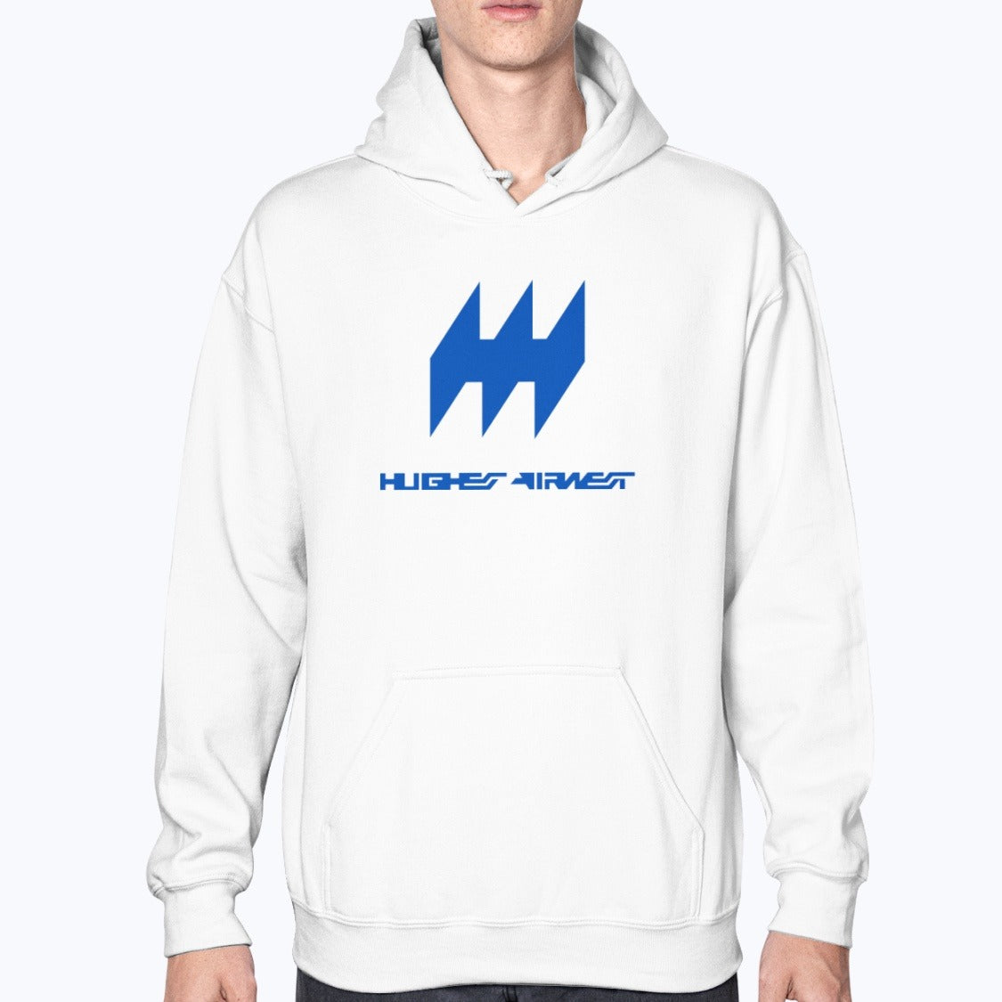 Hughes Airwest Unisex Hoodie - White - Model