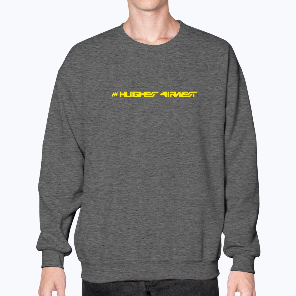 Hughes Airwest Unisex Sweatshirt - Dark Heather - Model