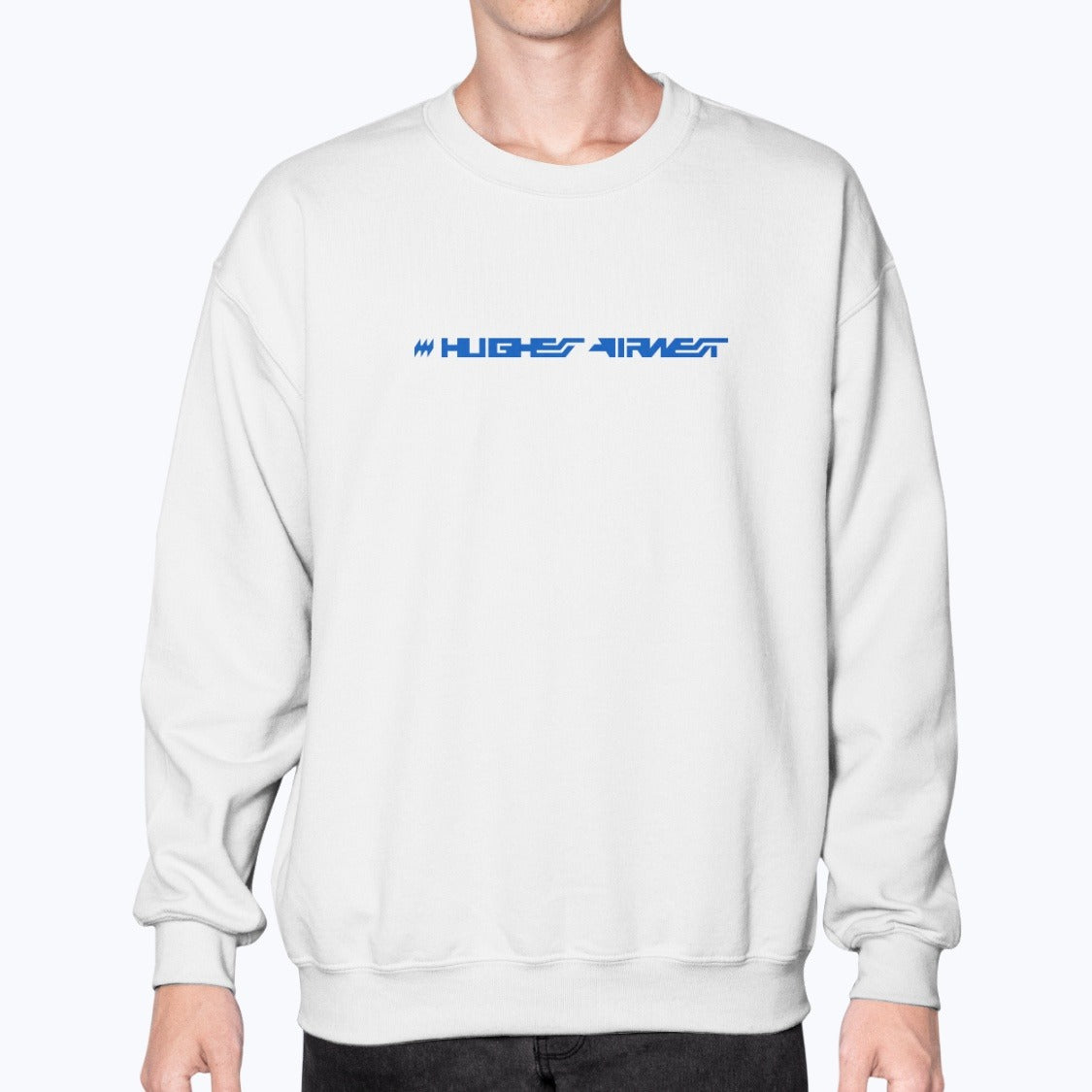 Hughes Airwest Unisex Sweatshirt - White - Model