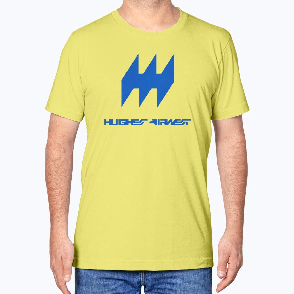Hughes Airwest Unisex T-Shirt - Yellow - Model