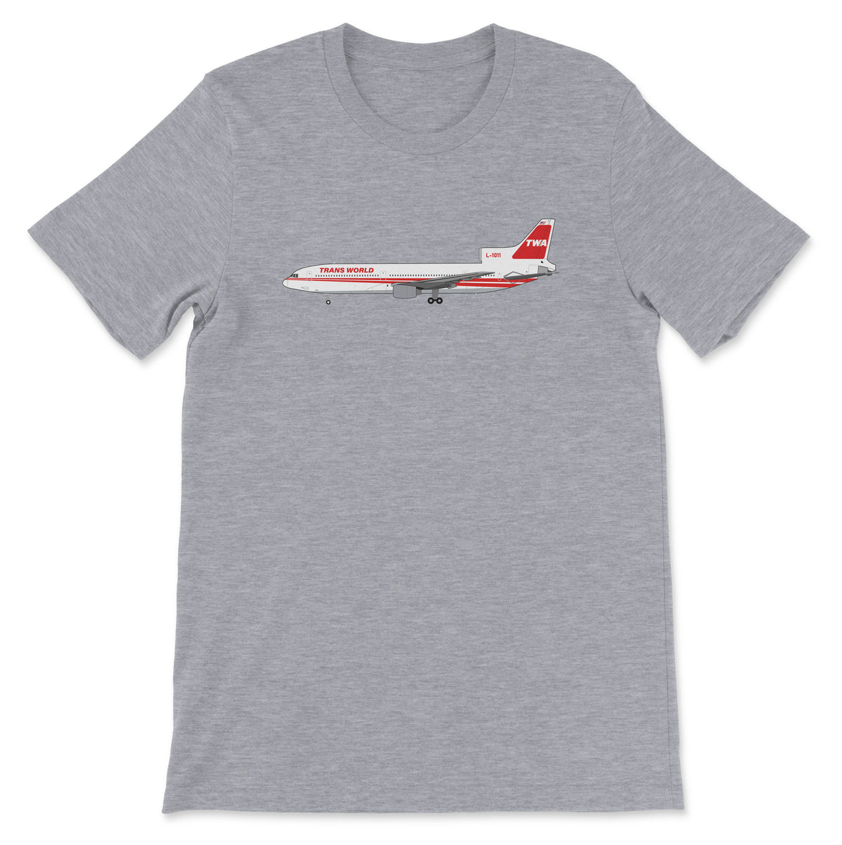 TWA Lockheed L-1011 Tristar Unisex T-Shirt - Athletic Heather