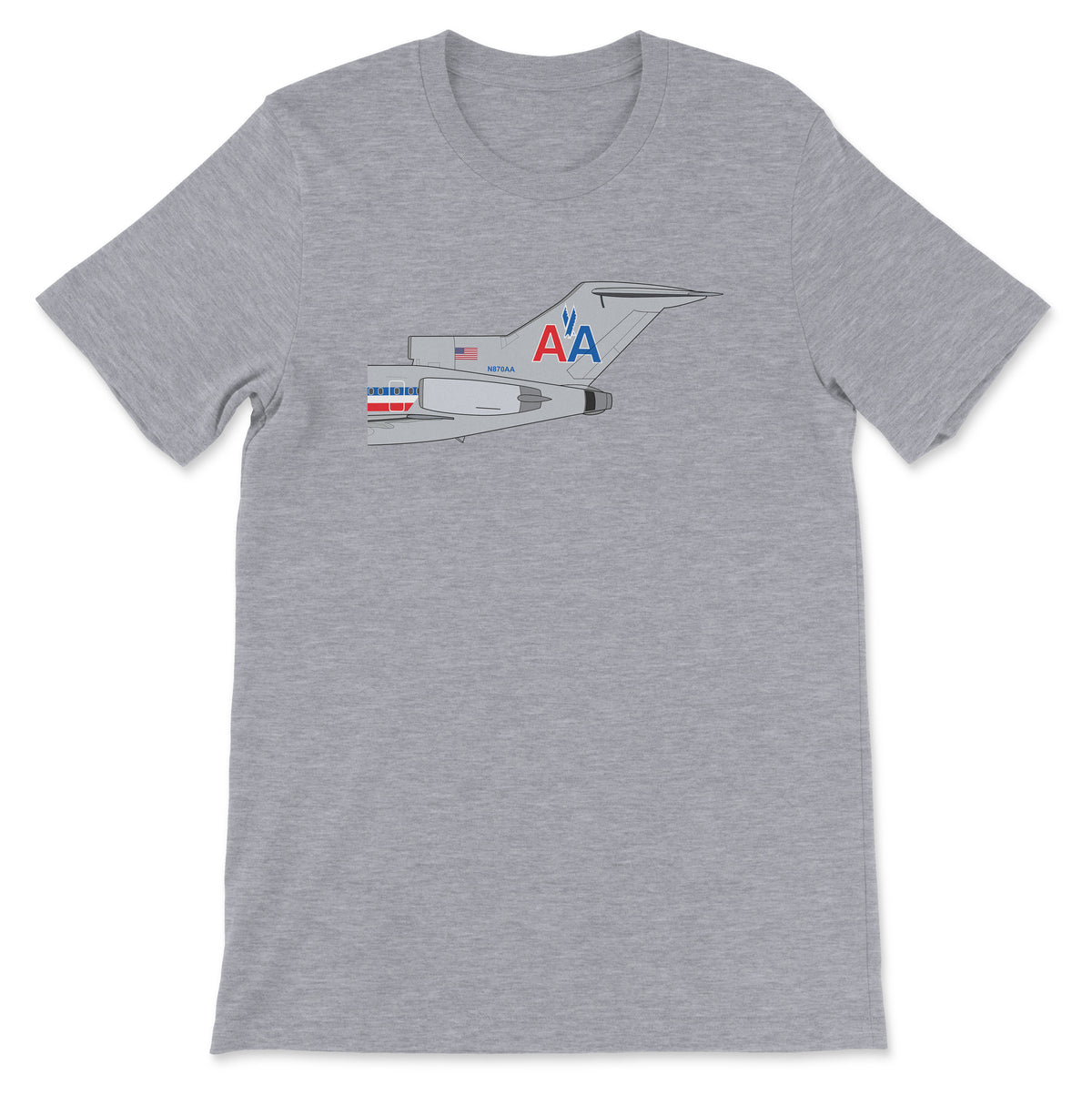 American Airlines Boeing 727 Tail Section Unisex T-Shirt - Athletic Heather