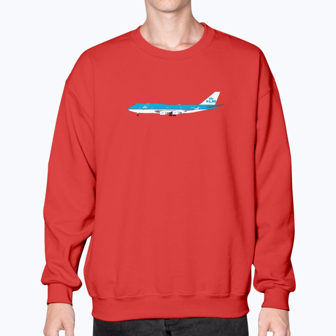KLM B747-400 Unisex Sweatshirt - Red - Model