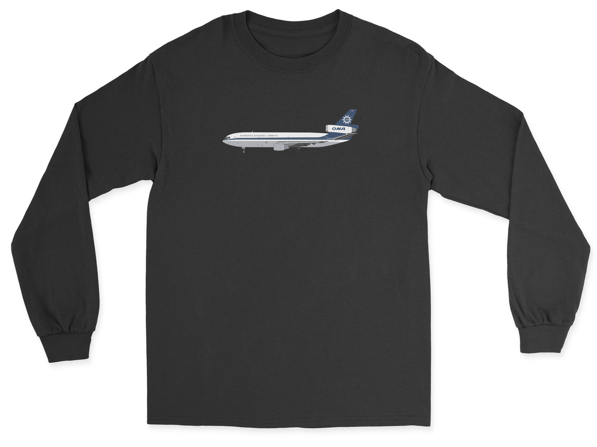 ONA McDonnell Douglas DC-10 Unisex Long Sleeve T-Shirt - Black