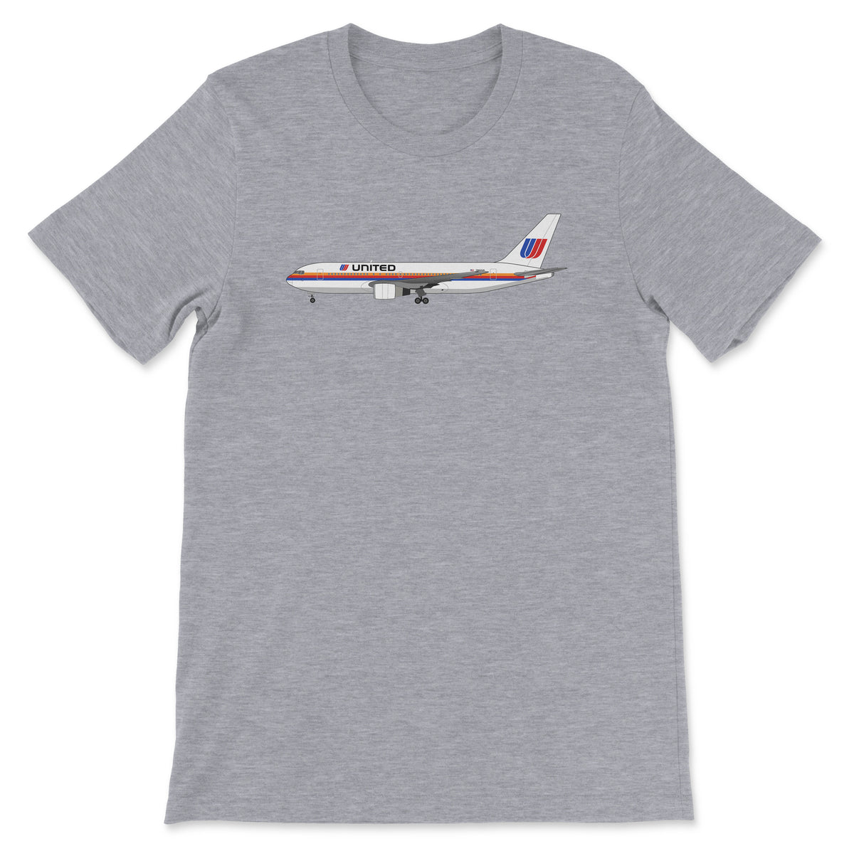 United Airlines Boeing 767 Unisex T-Shirt - Athletic Heather