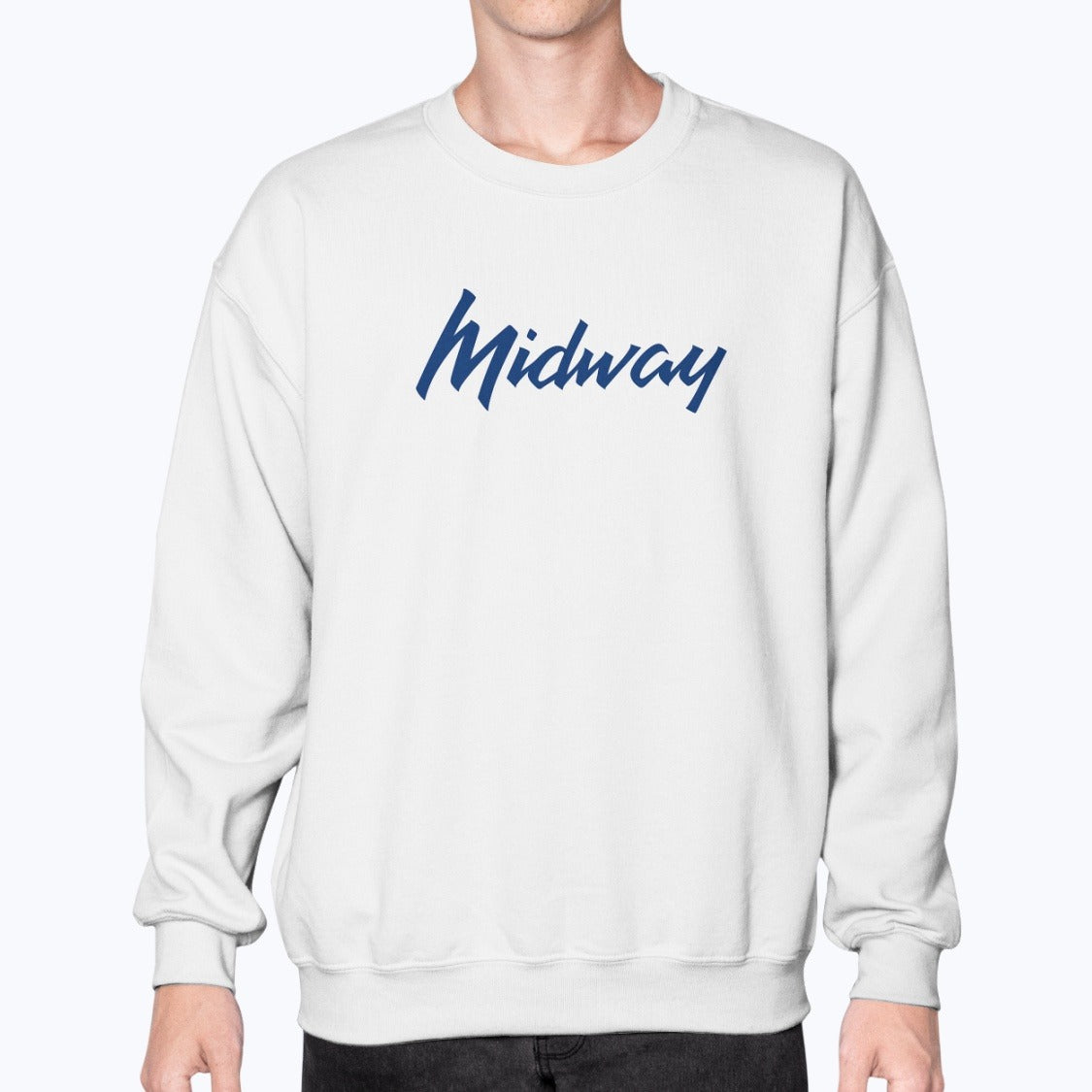 Midway Airlines Unisex Sweatshirt - White - Model