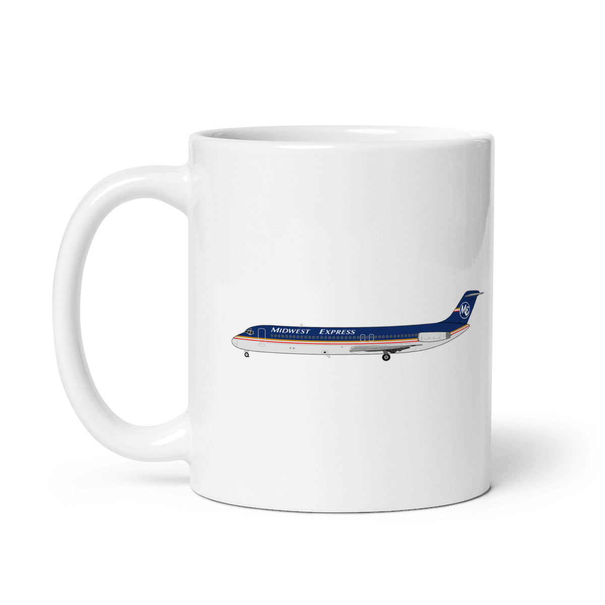Midwest Airlines DC-9 Coffee Mug - White - 11 oz - Right