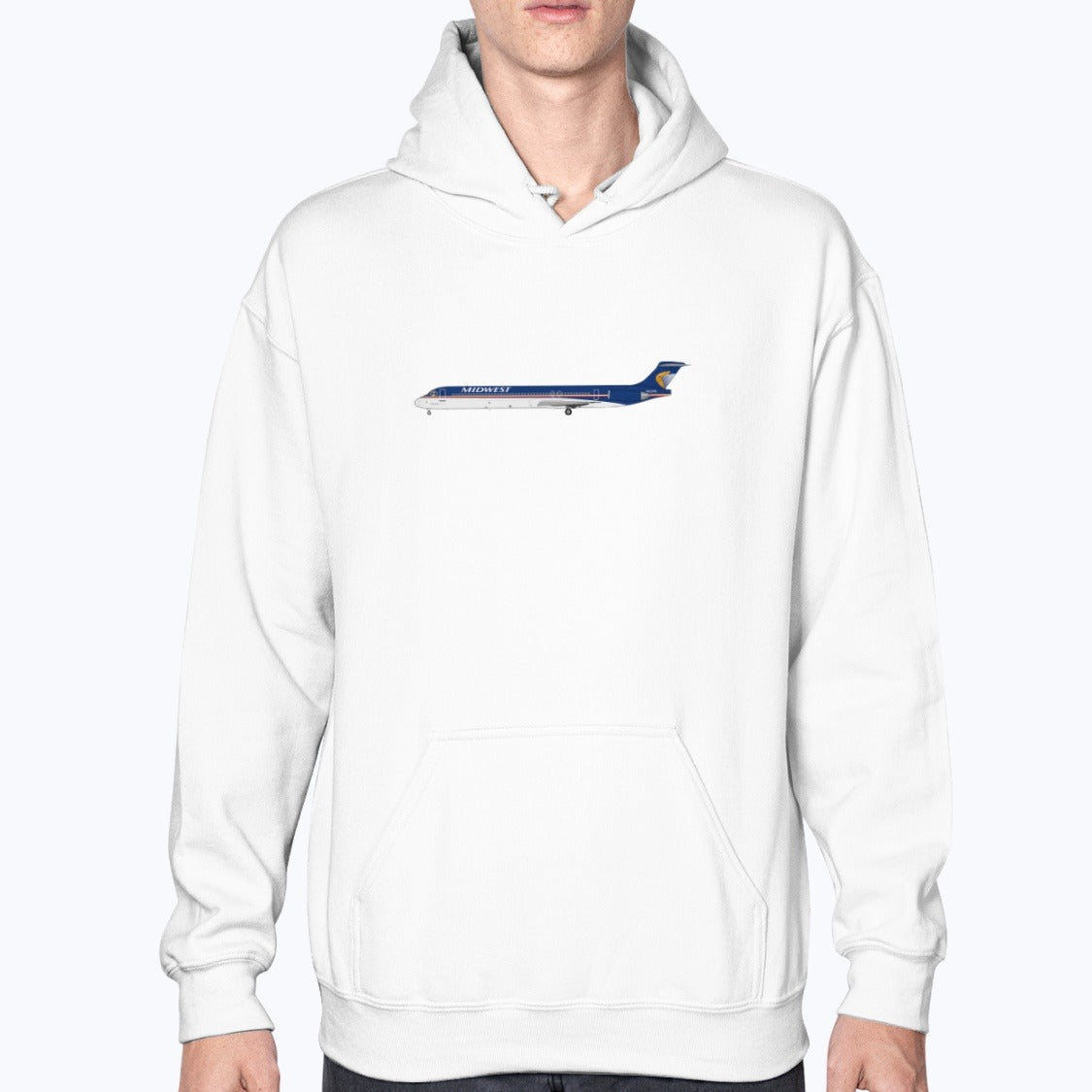 Midwest Airlines MD-88 Unisex Hoodie - White - Model