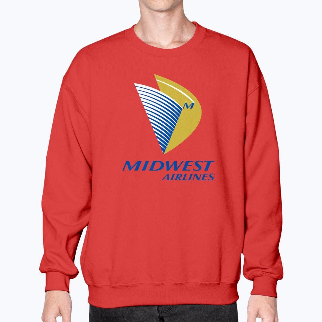Midwest Airlines Unisex Sweatshirt - Red - Model