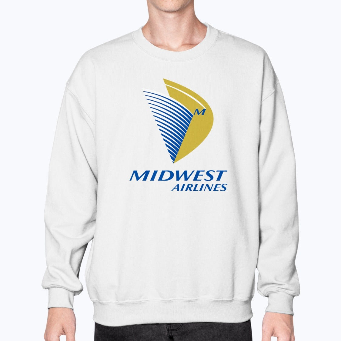 Midwest Airlines Unisex Sweatshirt - White - Model