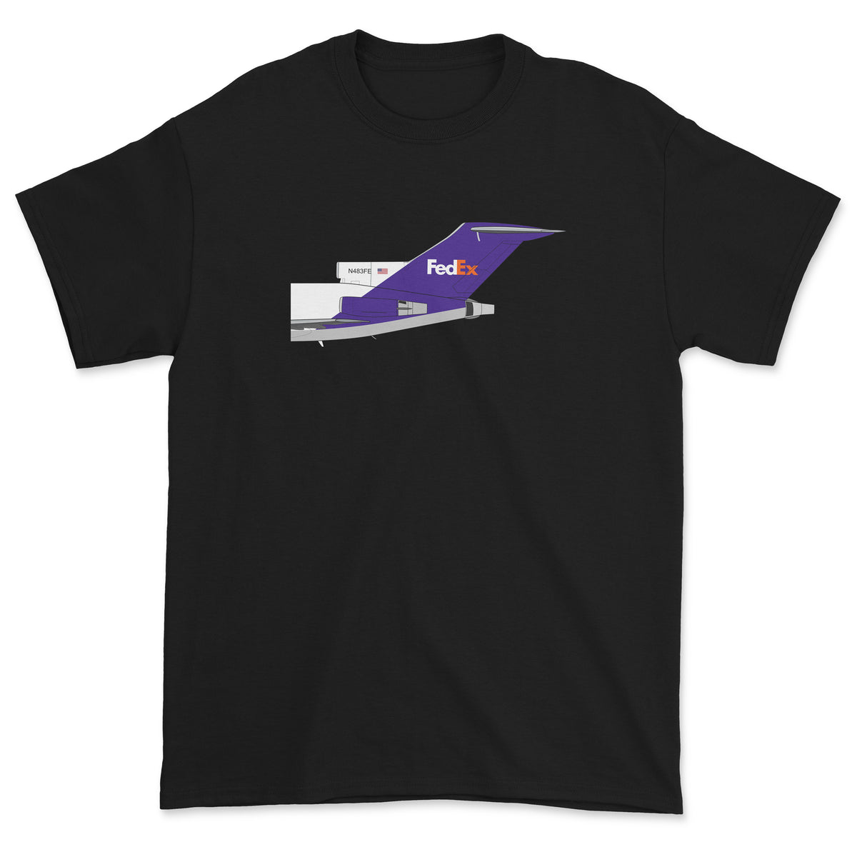FedEx Boeing 727 Tail Section Unisex T-Shirt - Black
